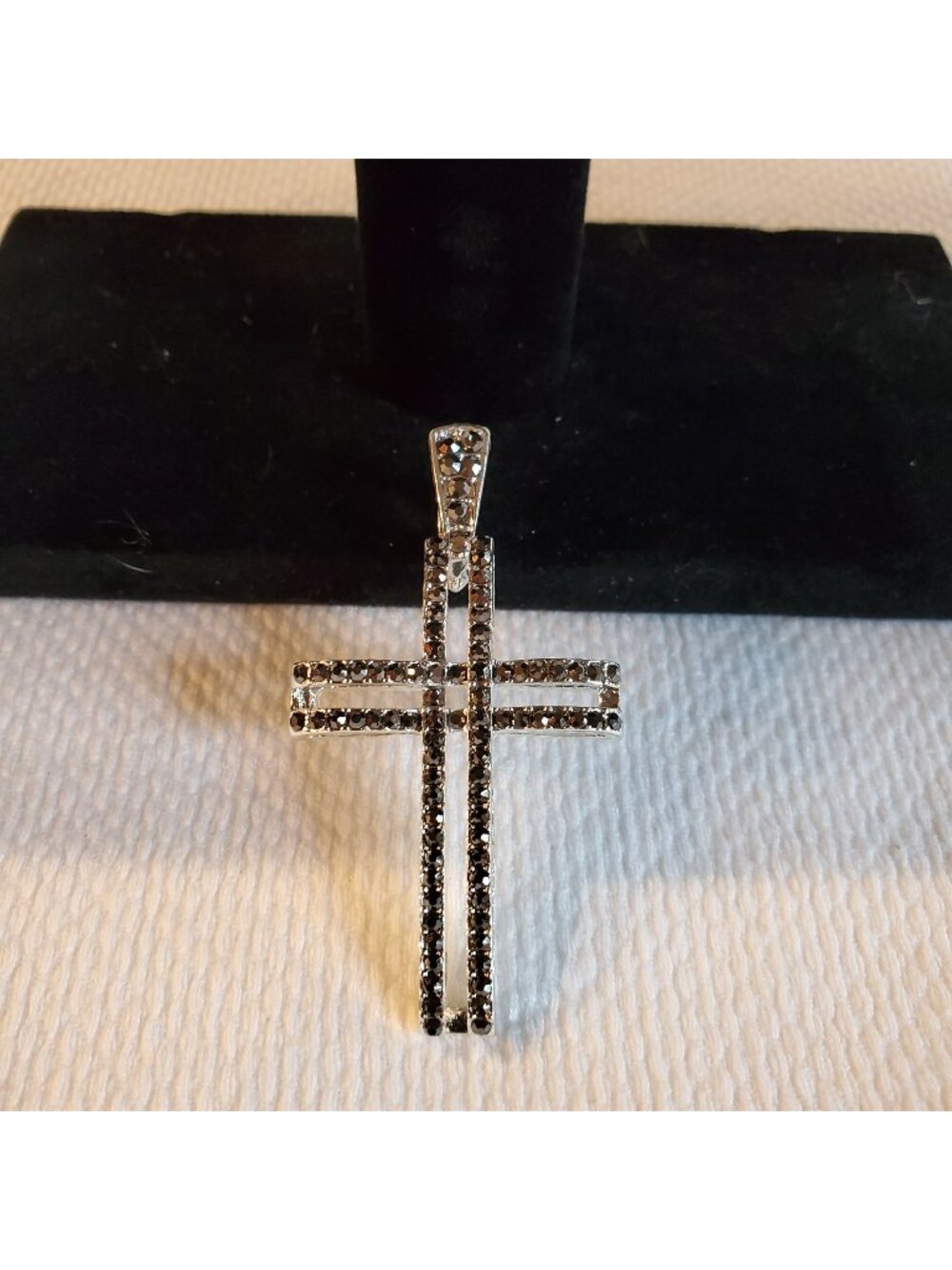 Vintage Cross Pendant Necklace Accessory Rhinestones - Chain Not Included